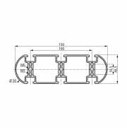  Frame and rectangular profile PV 150-3